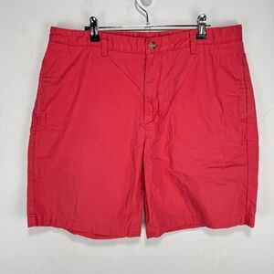 Vineyard Vines Chino Club Shorts Men Size 36 Pink Coral Pockets 100%‎ Cotton 9"